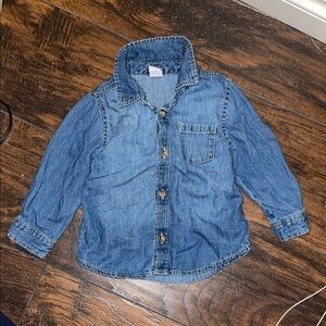 Kids Blue Denim Button Down shirt